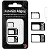 FLLAGG20 | 1X Adattatore SIM Card 3 in 1 | Nero | Converte Nano, Micro e Standard SIM | Include graffetta estrai SIM | Universale per smartphone, pratico da utilizzare