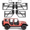 VEVOR Porte Tubolari per Jeep, Set di Porte Tubolari 4 pezzi Compatibile con Jeep Wrangler JK JKU Unlimited 2007-2018, Anteriori e Posteriori in Acciaio con Specchietti Retrovisori Laterali