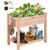 VEVOR Fioriera Rialzata da Giardino Esterno con Ripiano in Legno 86 x 46 x 76 cm per Coltivazione di Piante Orto Erbe, Orto Rialzato con Ripiano in Legno da Esterno Aiuola Sopraelevata Piante Ortaggi