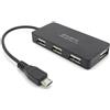 Sertronics BerryBase 4 Port Micro USB 2.0 OTG Hub schwarz