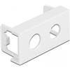 Delock 81373 - Mascherina modulare Easy 45 con fori 2 x M10, 45 x 22,5 mm, 10 pezzi, bianco