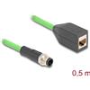 DELOCK M12 Kabel D-kodiert 4 Pin St. zu RJ45 Bu.PUR(TPU)0,5m