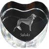 Art-Dog Saluki I - fotografia del cane incastonata nel cristallo, cuore di cristallo, cornice unica con fotografia del marchio Art-Dog