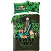 Halantex SP. z.o.o. Set di lenzuola double-face in microfibra Minecraft - Survival Mode