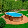Piscina fuori terra in legno Gre Canelle 2 ovale 535x335x117 cm