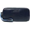 PIQUADRO - Pochette 3 Scomparti in Pelle - Uomo - Blu Notte