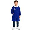 Ambrosino Grembiule scuola elementare blu zip bambino Ambrosino Made in Italy ricamo Calcio S206, BLU