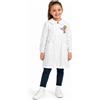 Ambrosino Grembiule asilo bambina con zip centrale Ambrosino ricamo Fashion S309, BIANCO