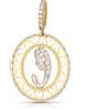 Gioielleria Lucchese Oro Ciondolo Madonna Oro Bianco Giallo 18 kt GL102545