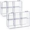 com-four® 2x Scatola per tè e bustine di tè - scatola porta tè e bustine di tè in plastica trasparente con 6 scomparti (2 pezzi - senza iscrizione)