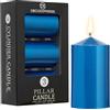 DECO EXPRESS Candele Decorative, Pacco da 3, Durata di Combustione di 30 Ore, Senza Profumo Vari Colori (Blu metallizzato - Confezione da 3)