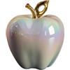 Kuntesetty Statua di Mela, Ornamento, Scultura di Frutta in Ceramica Smaltata, Figura Decorativa Adatta per Ingresso, Ufficio, Camera da Letto, Bianco