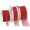 PRÄSENT CE Pattberg Präsent 25 m 10 mm Quattro Stagioni Organza Nastro Decorativo, Rosso