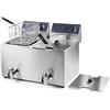 LACOR 69469 69468 - Friggitrice elettrica doppia con rubinetto professionale, 3250 W (x2), 16 L, acciaio inossidabile