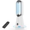 DDHTSAL Ventilatore a Torre Senza Pale - 8 Velocità Regolabili, Oscillazione 80° Ampia Copertura, 32dB Ultra-Silenzioso con Timer 9H, Telecomando e Touch, Ventilatore Potente per Casa, Ufficio, Camerette