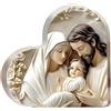 Fenteer Decorazione della Sacra Famiglia a forma di cuore, decorazione per la casa, oggetti da collezione religiosi, artigianato artistico in acrilico,