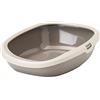 Savic lettiera gatto chiusa - Savic Gizmo Medium Happy Planet - moka granito grigio - materiale riciclato - bordo perforato - schienale alto - ingresso basso - 44x35,5x12,5 cm