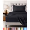 Utopia Bedding Set Lenzuola Letto 3 Pezzi, 90x190cm, Nero