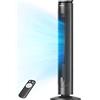 Pelonis Ventilatore Torre Silenzioso, 4.2m/s con Telecomando, Timer 9H, 4 Modalità 5 Velocità, Modalità SMART, Display LED per Camera Ufficio