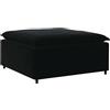 vidaXL Modulo Poggiapiedi Divano Modulare Nero 100x100x48 cm, Divano componibile, modulo poggiapiedi, Pouf in Velluto, Divano poggiapiedi, Pouf