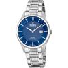 Festina SWISS MADE Orologio Uomo Analogico - Acciaio Inox 316L Argento - Movimento al Quarzo - Calendario - Vetro Zaffiro Alta Resistenza - Impermeabile 10 ATM - F20067/4 Classic Steel