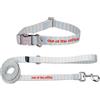 Fisura - Set di collare e guinzaglio per cani di piccola e media taglia con messaggio out of the office, set di collare e guinzaglio regolabile originale in nylon.