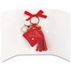 Cupido&Co.Portachiavi Ecopelle Rosso Laurea con Nappina e Scatola h 13,5 cm