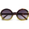 OKKIA Occhiale da Sole Premontato Mod. Monica Round Havana Yellow