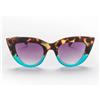 OKKIA Occhiale da Sole Premontato Gatto Big Frame Mod. Claudia Havana Blue