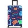 Youth Union Custodia Valigia 18-32 Pollici Fibra di Carbonio di Bambù Luggage Cover in Poliestere Trasparente Viaggio Luggage Trolley Case Cover Protector, Fenicottero 5, L