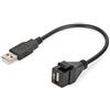DIGITUS Connettore Keystone USB 2.0 - Per DN-93832 - Con cavo da 16 cm - Nero (RAL 9005)
