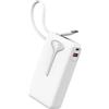 Hosgubo Power Bank, 10000mAh Powerbank 3A Ricarica Rapida USB C Ingressi e Uscite, Potente e Sottile Caricatore Portatile con Cavi Integrati, Caricabatterie Portatile per iPhone Samsung Cellulare Tablet ecc