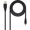 Nano Cable Nanocable - 10.01.0401 - Cavo USB 2 a Mini USB, Uso Principale per Fotocamere Mobili e Digitali, Tipo A/M-Mini B/M, Maschio-Maschio, Nero, 1 Ms