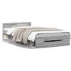 vidaXL Struttura letto con cassetto Grey Sonoma 100x200 cm Materiale a base di legno
