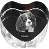 Art-Dog Cavalier King Charles Spaniel - foto del cane in cristallo, cuore di cristallo, cornice unica con foto del marchio Art-Dog