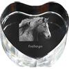 Art-Dog Freiberger - fotografia di un cavallo incastonata in cristallo, cuore di cristallo, cornice unica con fotografia, marchio Art-Dog