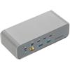 Targus DOCK230EUZ, cavo, Thunderbolt 5, 140 W, 3,5 mm, 2500 Mbit/s, argento