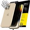 NEW'C 3x Pellicola Protettiva Privacy per iPhone 14 Pro Max (6,7 Pollici) e 3x Pellicola Vetro Protettiva Fotocamera Posteriore+Tappo Antipolvere-Angolo di Privacy 28 Gradi Migliorato-Ultra resistente