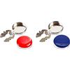 F Fityle 4 Pezzi Gemelli da Uomo Camicie Ordinarie Decoro Copri Bottoni Rotondi, Blu e Rosso