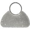 CORIOS Borsetta da Sera da Donna Strass Clutch Borsa Scintillante Pochette Piccolo con Catena Formale Elegante Borsa a Spalla a Tracolla per Cerimonia Ballo Cocktail Festa Argento