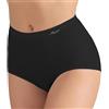 Liabel 5 Coulotte Maxi Vita Alta Donna in Microfibra Seamless Senza Cuciture Elasticizzato Contenitiva Culotta Made in Italy (XL/XXL, Nero)