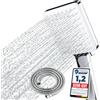 Newentor Soffione Doccia [TESTSIEGER], Soffione Doccia ad Alta Pressione con 6 Modalità di Getto, Quadrato, Argento (con Tubo 1,5 m)