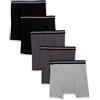 Amazon Essentials Boxer Aderenti in Cotone Traspirante, Senza Etichette Uomo, Confezione da 5, Carbone/Grigio/Nero, M
