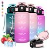 Grsta Borraccia Bambini, Borraccia 500 ml, Borracce con Cannuccia, Senza Perdite, Water Bottle Motivazionale, Facile da Trasportare, Bottiglia Graduata, Con Slogan Motivazionale, Borracce per Scuole, Sport