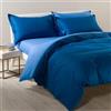 Caleffi 45433 Cotone Bicolor Completo Copripiumino per Matrimoniale Letto, Blu