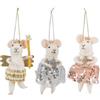 Trimits Kit fai da te per realizzare un topo festivo, set per infeltrimento ad ago con istruzioni e feltro di lana - decorazioni natalizie, decorazioni albero di natale, palline, regali fatti in casa
