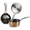IBILI, Casseruola Natura in rame con manico in acciaio inox, 16 cm, antiaderente in pietra, adatta all'induzione.