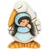 THUN, Bomboniera per Nascita e Battesimo con Dolce Cicogna che Porta un Bimbo, Ceramica Decorata a Mano, 5.2x4.5x5.3 cm h