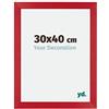 yd. Your Decoration - Cornice 30x40 cm - Rosso - Decorativa Parete in Legno con Vetro in acryl - Antiriflesso - 30x40 Cornice - Mura