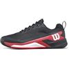 Wilson Scarpe da Tennis Rush PRO 4.5 da Uomo, Realizzate in Rete Traspirante, Supporto Dinamico e Resistenza All'Abrasione, con Ammortizzazione Leggera, Colore: Nero/Infrarosso/Bianco, Taglia: 6.5